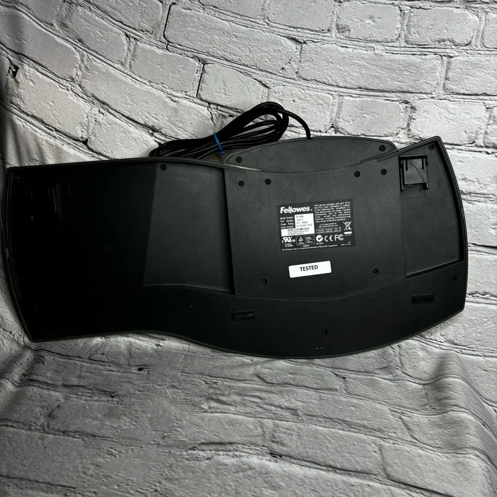 Fellowes‎ Microban Ergonomic Wired USB Keyboard KU-9938 / 98915 Gray Black GUC